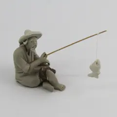 Chinese Mudman Fisherman Figurine  2.25"