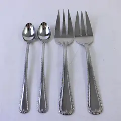 Lot 4 Reed & Barton Wakefield 18/10 Stainless Meat Forks Iced Tea Spoons