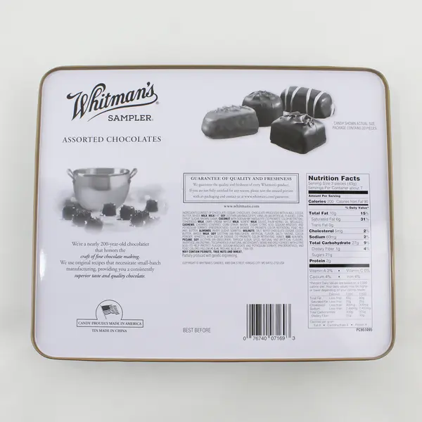 Whitman's Empty Chocolate Tin Santa And Sleigh With Gifts