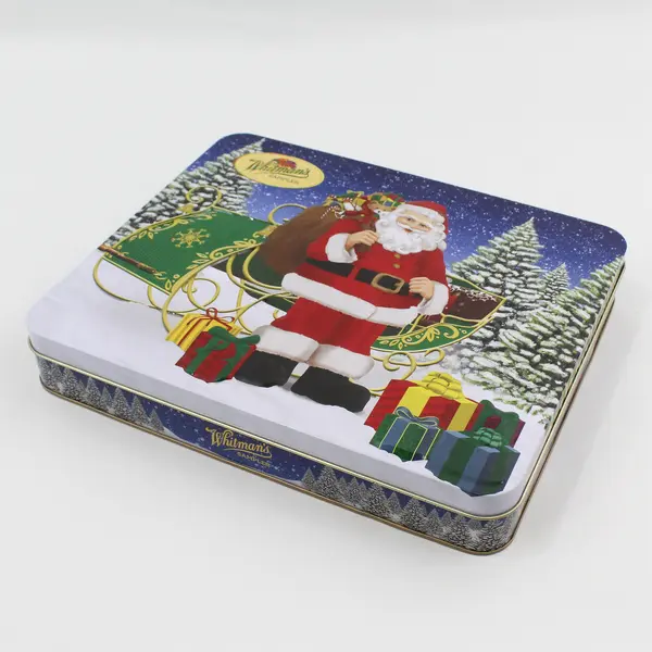 Whitman's Empty Chocolate Tin Santa And Sleigh With Gifts