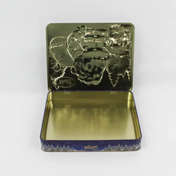 Whitman's Empty Chocolate Tin Santa And Sleigh With Gifts