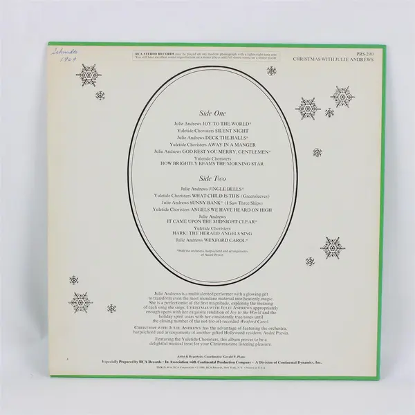 Christmas with Julie Andrews 12" Vinyl Record RCA 1969