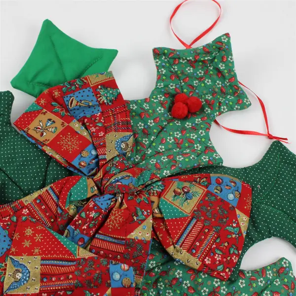 Handmade Holly and Gift Bow Christmas Wall Hanging 20"