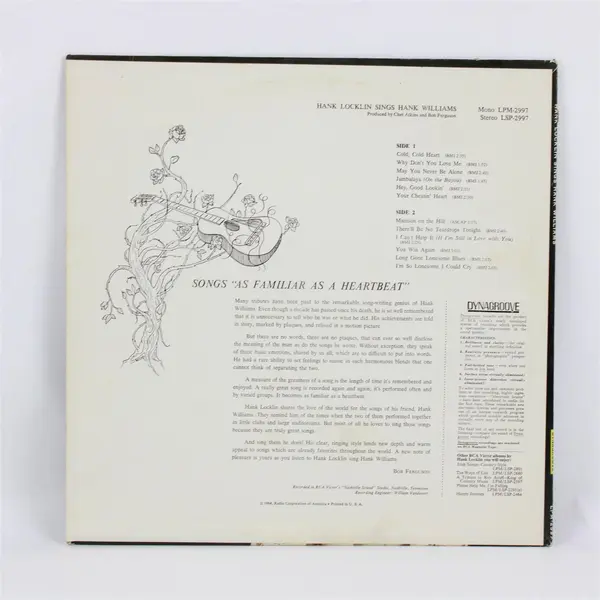 Hank Locklin: Sings Hank Williams 12" Vinyl Record