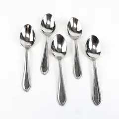 Lot of 5 Reed and Barton Place Spoons Whitley Pattern Stainless Steel Flatware