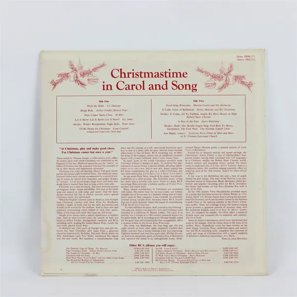 RCA Christmastime in Carol and Song 12" Vinyl LP Record