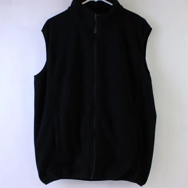 Unbranded Women's Black Fleece Vest Full Zip Pockets Size 5XL