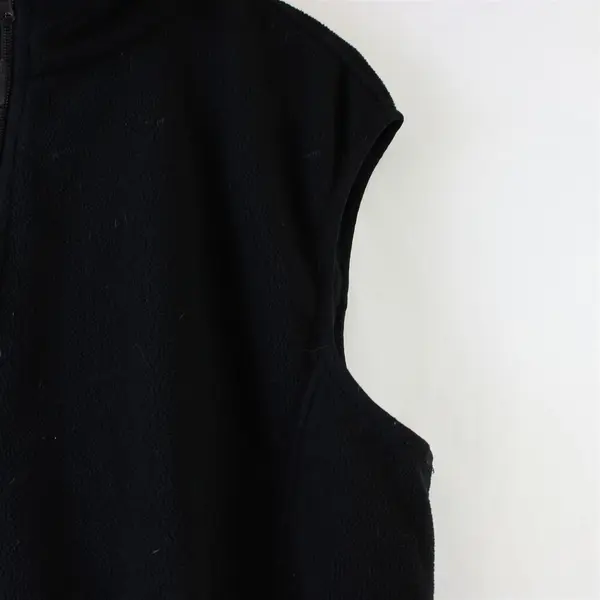 Unbranded Women's Black Fleece Vest Full Zip Pockets Size 5XL