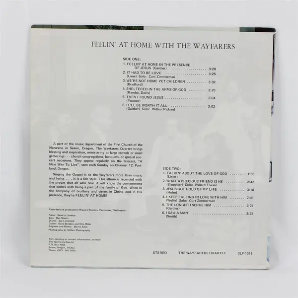 The Wayfarers Quartet Feelin' At Home 12" Vinyl LP Record