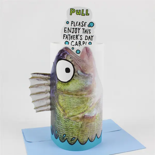 Hallmark Funny Fishing Humor Father's Day Pop-Up Card UNUSED