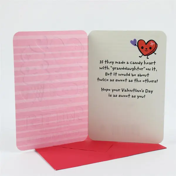 Hallmark Sparkly Valentine's Day Card Granddaughter w/ Red Envelope, Unused