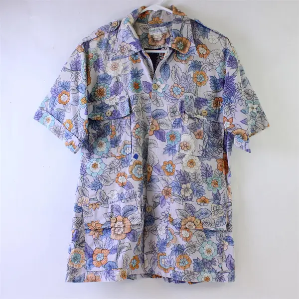 Liberty House Hawaii Men's Vintage Purple Hawaiian Short Sleeve Shirt 