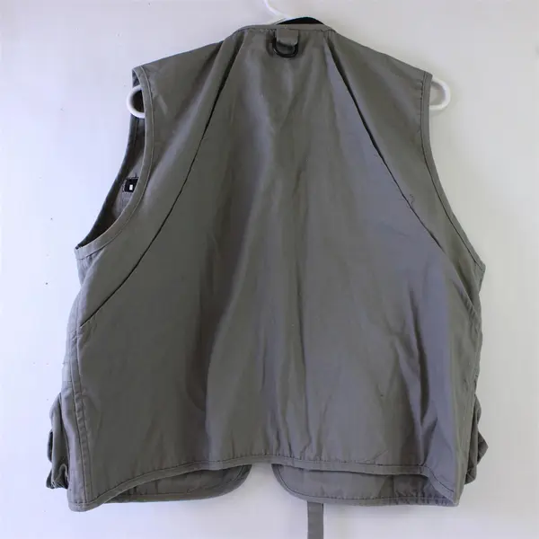 Vtg Danielson Classic Fishing Vest Mens Large Gray Multi-Pocket Cotton Utility
