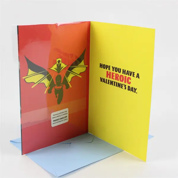 Hallmark Batman Superman Valentine's Day Card for Grandson UNUSED