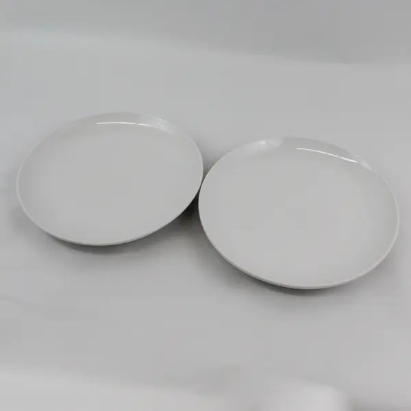 Set of 2 Threshold Avesta White Stoneware Dinner Plates 10.25"