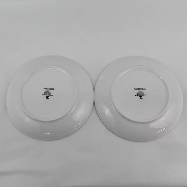 Set of 2 Threshold Avesta White Stoneware Dinner Plates 10.25"