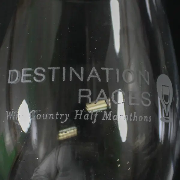 Schott Zwiesel Lot of 2 Clear Wine Glasses Wine Country Half Marathons 9in