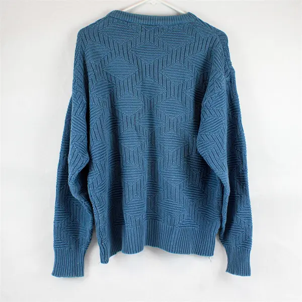 Claybrooke Blue Crew Neck Cotton Sweater Women's Large FLAWED