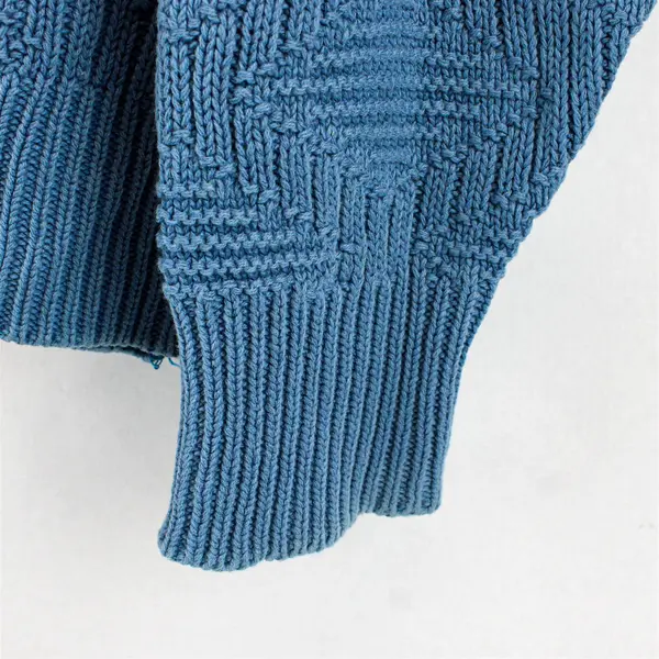 Claybrooke Blue Crew Neck Cotton Sweater Women's Large FLAWED
