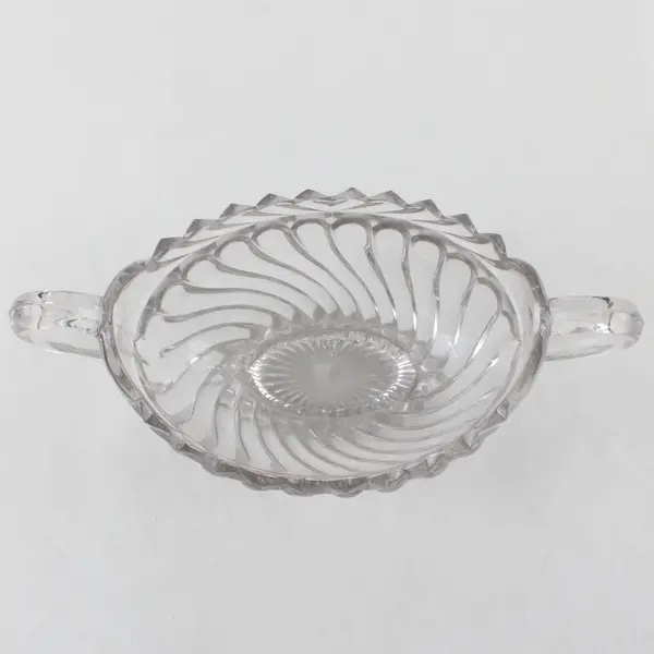 Vintage Fostoria Clear Glass Double Handled Relish Dish 1930s