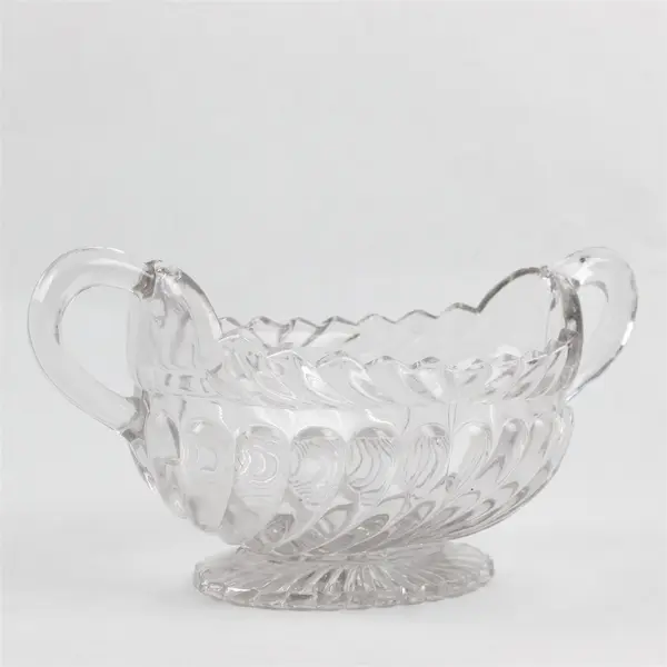 Vintage Fostoria Clear Glass Double Handled Relish Dish 1930s