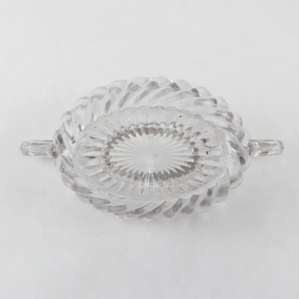 Vintage Fostoria Clear Glass Double Handled Relish Dish 1930s