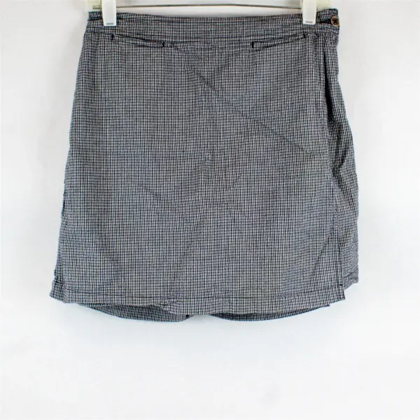 Cherokee White and Blue Gingham Cotton Wrap Skort Women's Size 6