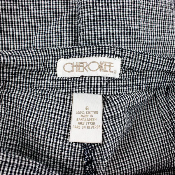 Cherokee White and Blue Gingham Cotton Wrap Skort Women's Size 6
