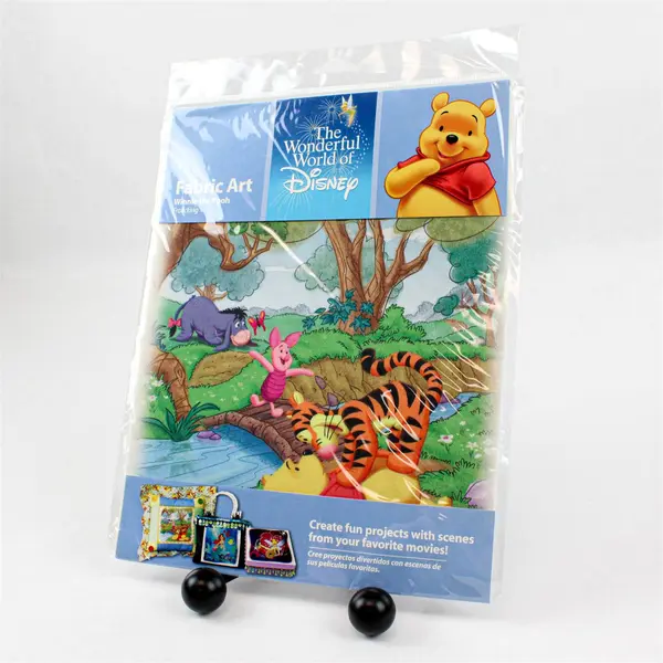 Wonderful World of Disney Fabric Art Winnie the Pooh Frolicking 8.5" Square