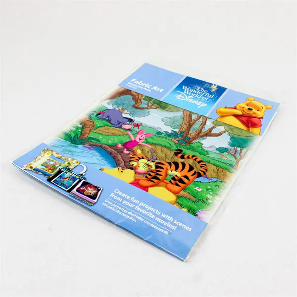 Wonderful World of Disney Fabric Art Winnie the Pooh Frolicking 8.5" Square
