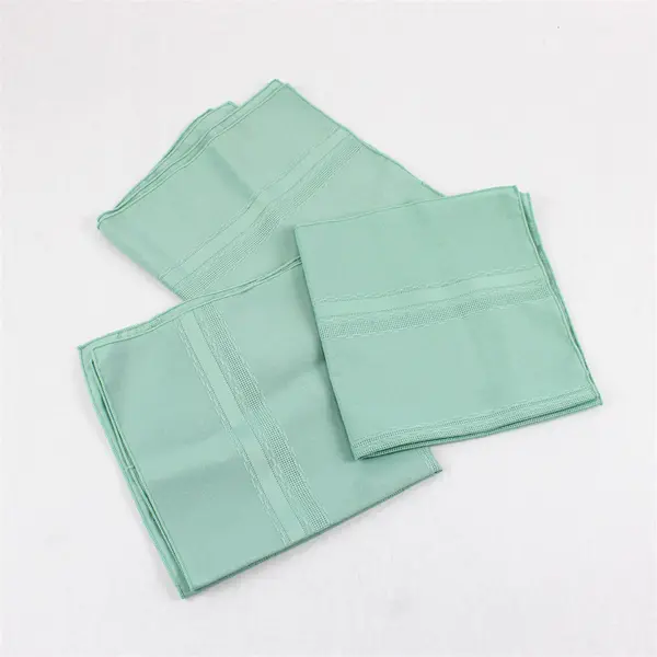 Vintage Set of 3 Mint Green Rayon Poly Blend Table Napkins
