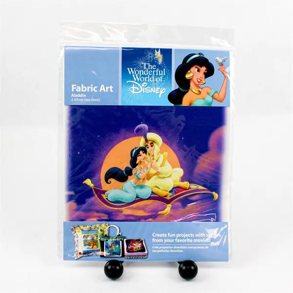 Wonderful World of Disney Fabric Art Aladdin A Whole New World 8.5" Square