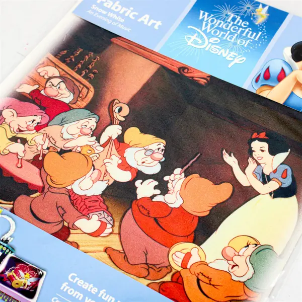 Wonderful World of Disney Fabric Art Snow White An Evening of Music 8.5" Square