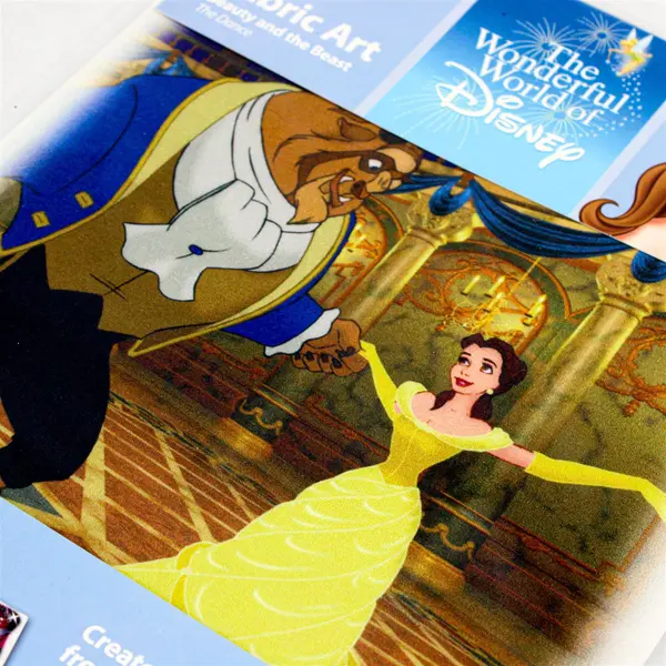 Wonderful World of Disney Fabric Art Beauty and the Beast The Dance 8.5" Square
