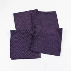 Set of 4 Purple Diamond-Quilted Cloth Napkins 