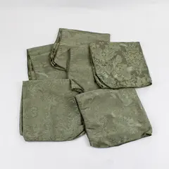 Avon Home Fashions Set of 6 Green Jacquard Floral Brocade Damask Napkins