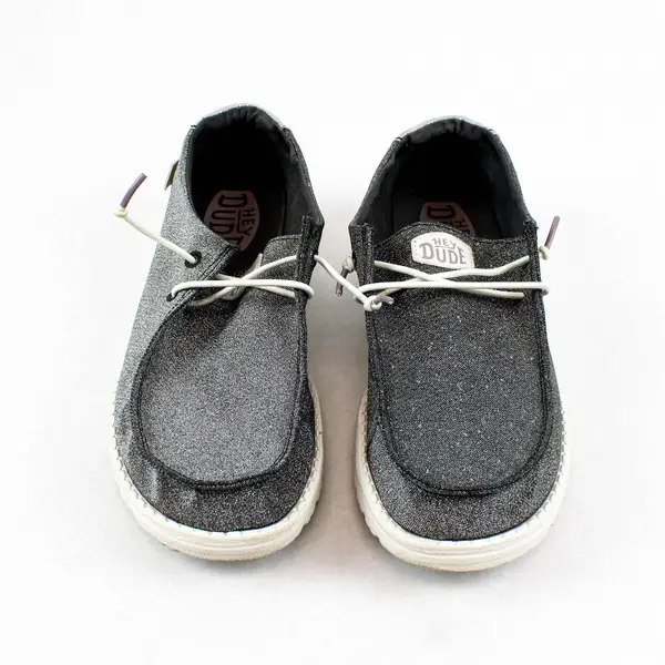 Hey Dude Wendy Metallic Sparkle Silver Slip-On Sneakers Women's U.S. Size W8