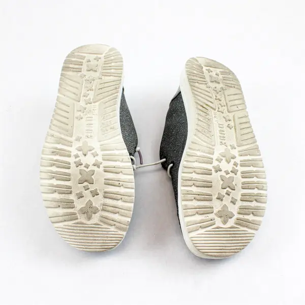 Hey Dude Wendy Metallic Sparkle Silver Slip-On Sneakers Women's U.S. Size W8
