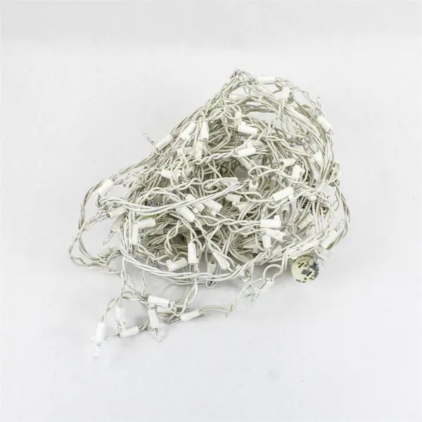 L-2115 Mini Christmas String Lights Clear Bulbs White Wire Tested
