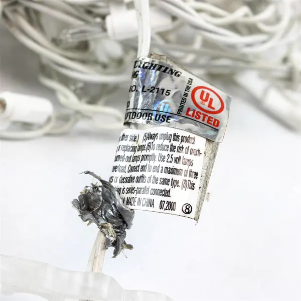L-2115 Mini Christmas String Lights Clear Bulbs White Wire Tested