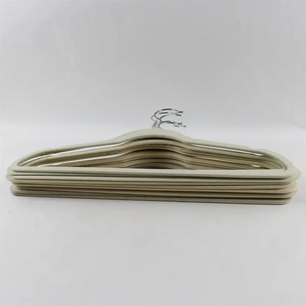 Lot of 11 Off-White Beige Felt Clothes Hangers