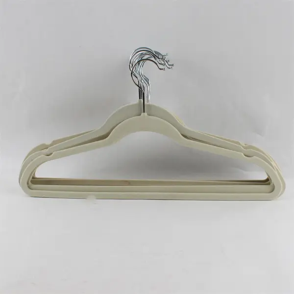 Lot of 11 Off-White Beige Felt Clothes Hangers