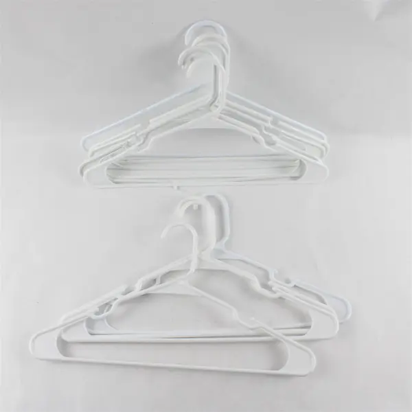 Lot of 10 White Plastic Clothes Hangers Closet Storage