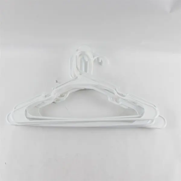 Lot of 10 White Plastic Clothes Hangers Closet Storage