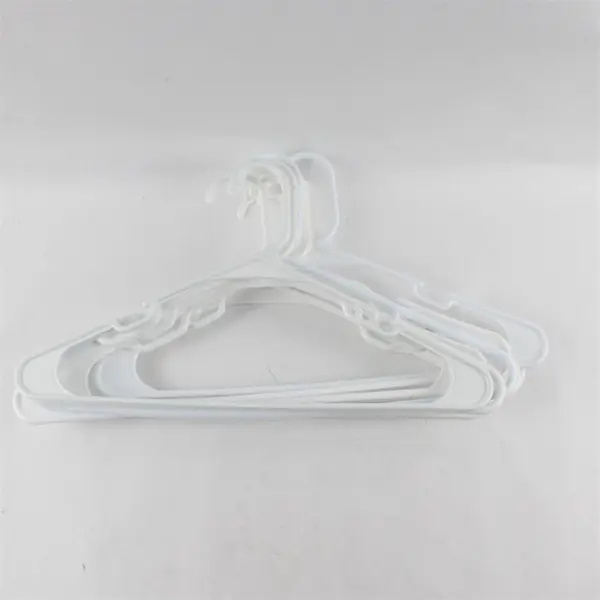 Lot of 10 White Plastic Clothes Hangers Closet Storage