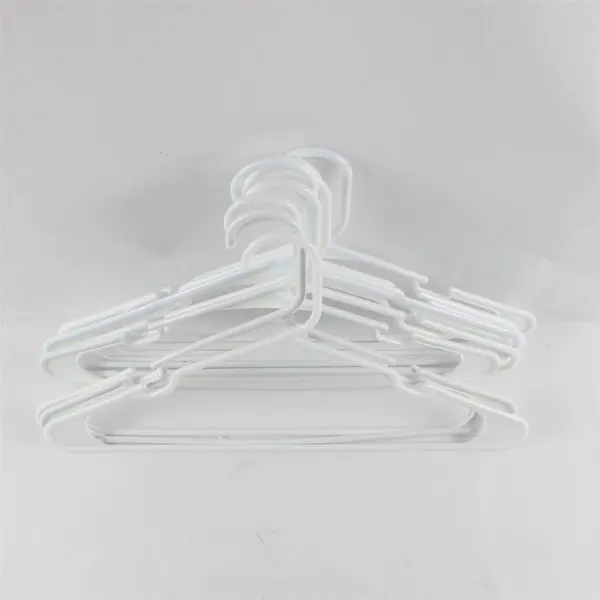 Lot of 10 White Plastic Clothes Hangers Closet Storage