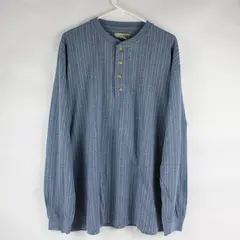 Vintage 90s Basic Equipment Henley Long Sleeve Striped Shirt Men's XL