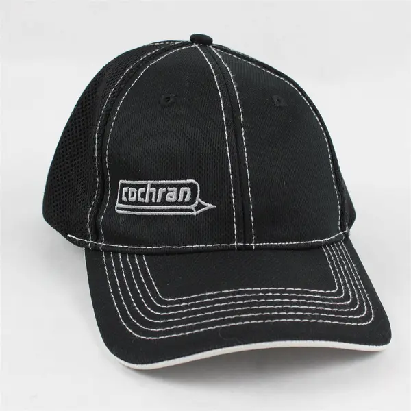 Pacific Headwear Cochran Black Mesh-Back Trucker Hat 455M SM-MED 6 7/8-7 3/8