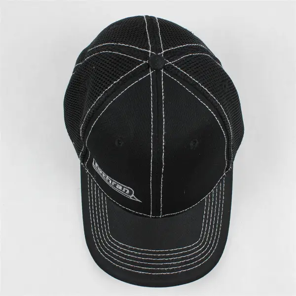 Pacific Headwear Cochran Black Mesh-Back Trucker Hat 455M SM-MED 6 7/8-7 3/8