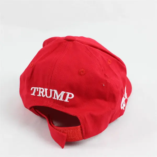 Make America Great Again Trump Red Baseball Cap with American Flag Patch